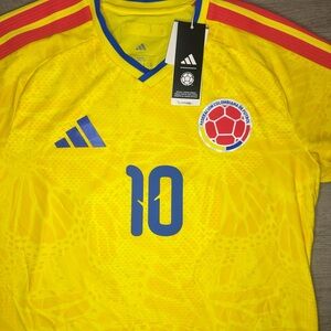 Adidas Colombia Yellow Jersey with Red and Blue Details